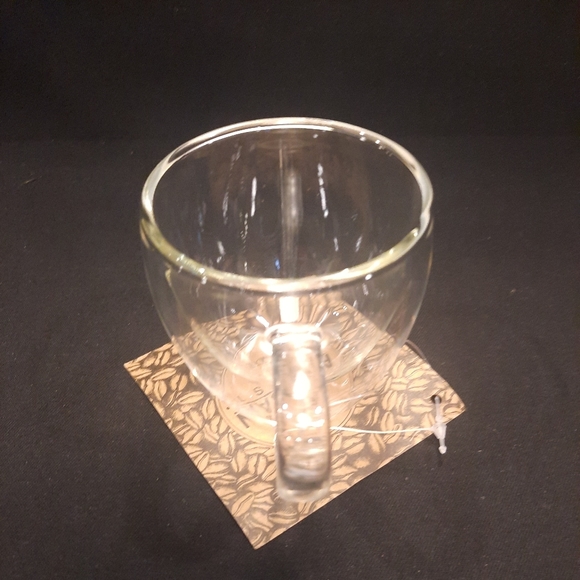 Godinger Artisan Roast Double-Wall Cappucino  Thermo-Glass Cups ~ Set of 2 ~ New - Picture 3 of 11